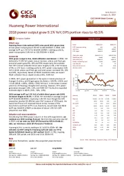 2018 power output grew 9.1% YoY; DPS portion rises to 43.5%