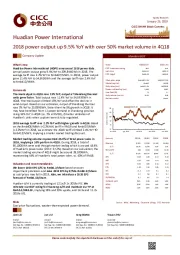 2018 power output up 9.5% YoY with over 50% market volume in 4Q18