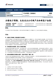 重大事件快评:业绩低于预期,未来关注公司新产品和新客户拓展