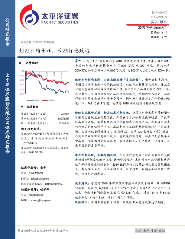 短期业绩承压，长期行稳致远