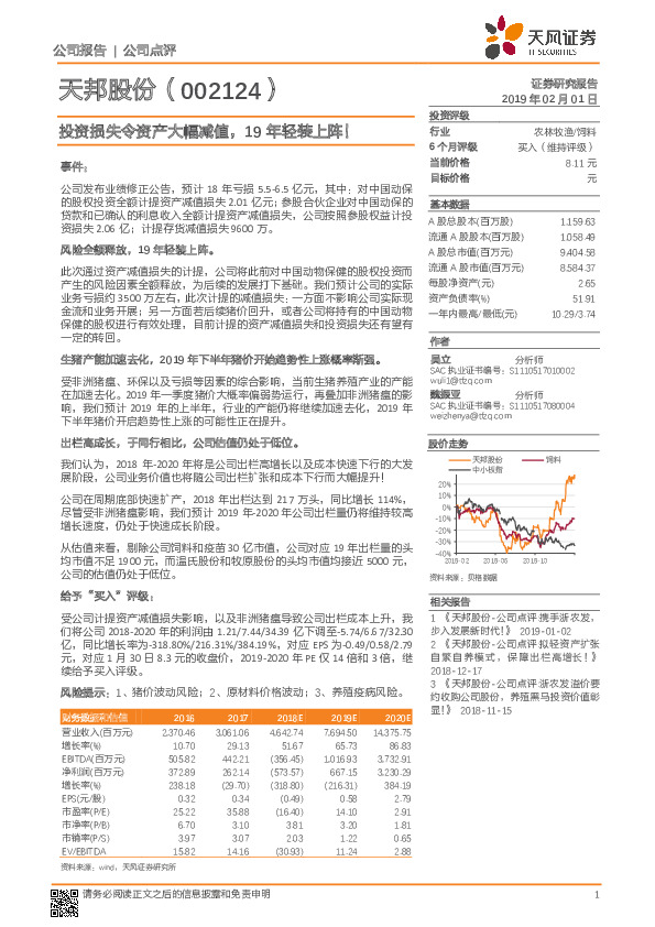 投资损失令资产大幅减值，19年轻装上阵！