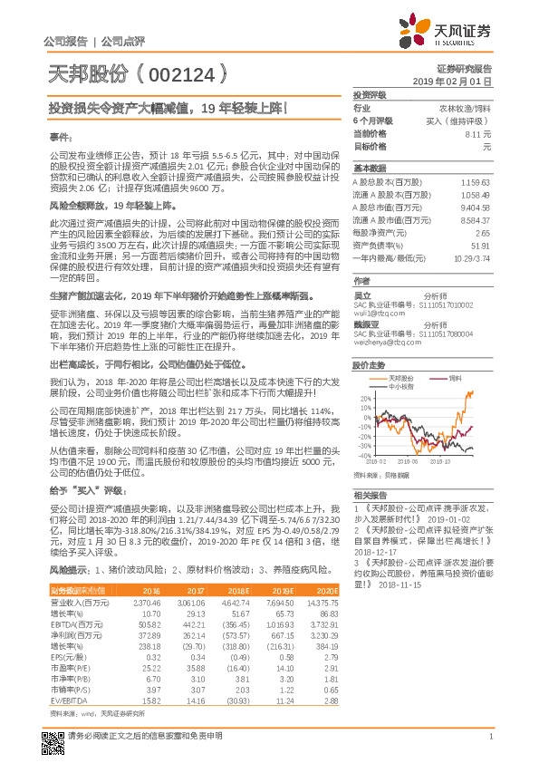 投资损失令资产大幅减值，19年轻装上阵！