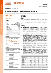 增长动力持续强化,财务费用激增拖累业绩