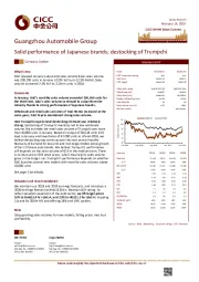Solid performance of Japanese brands; destocking of Trumpchi