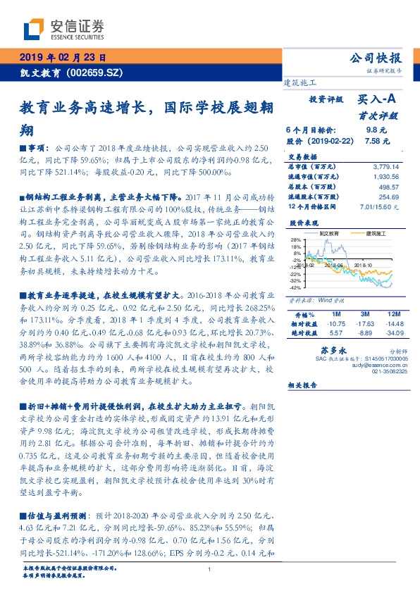 教育业务高速增长，国际学校展翅翱翔