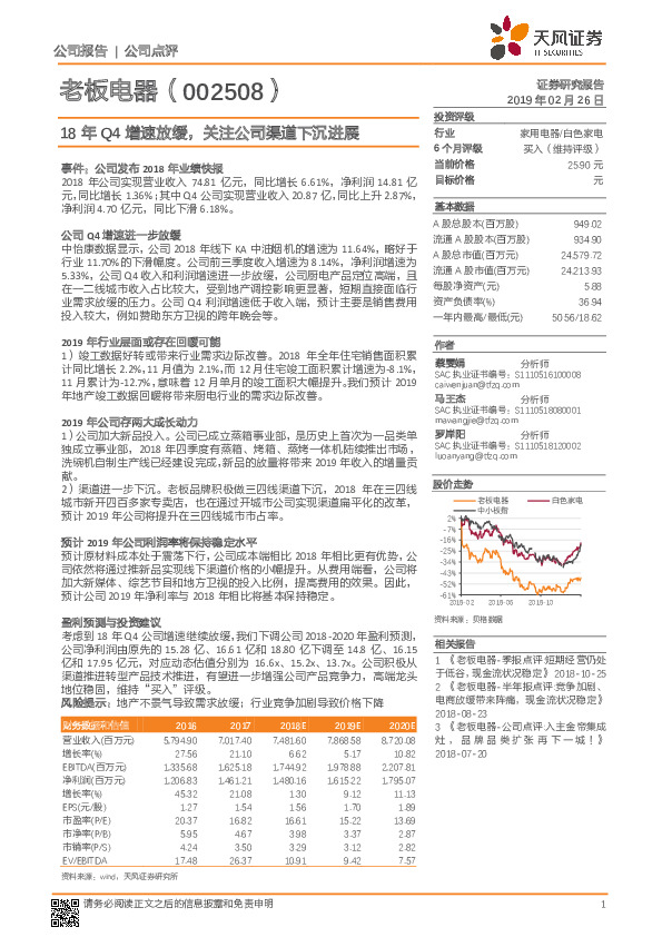 18年Q4增速放缓，关注公司渠道下沉进展