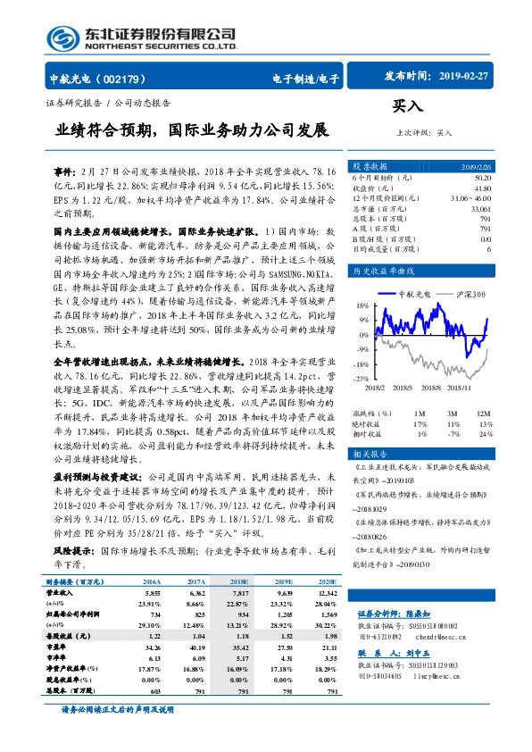 业绩符合预期，国际业务助力公司发展