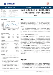 2019年1季度业绩预告点评:行业进入淡季销量下滑,全年盈利预期不受影响