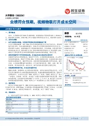 业绩符合预期，视频物联打开成长空间