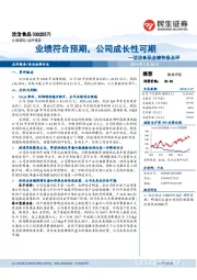 洽洽食品业绩快报点评：业绩符合预期，公司成长性可期