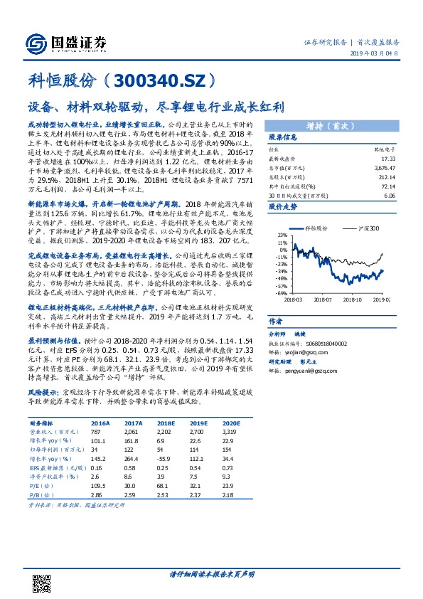 设备、材料双轮驱动，尽享锂电行业成长红利