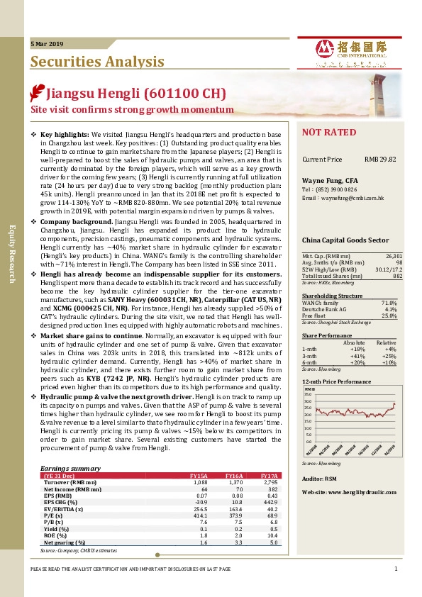 Site visit confirms strong growth momentum