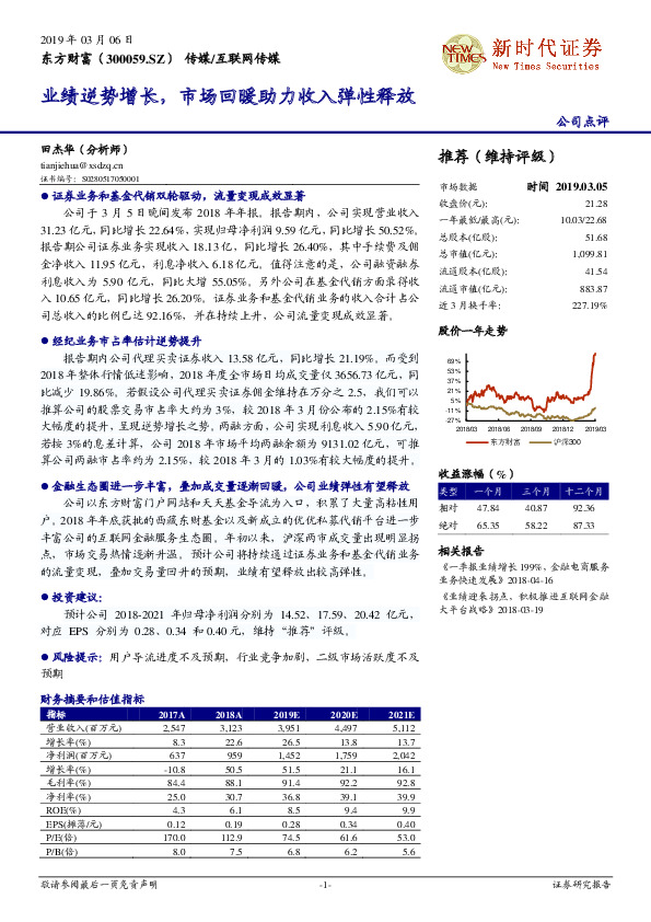 业绩逆势增长，市场回暖助力收入弹性释放