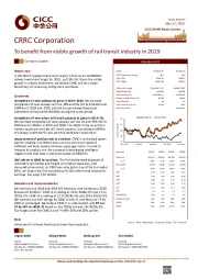 To benefit from visible growth of rail transit industry in 2019