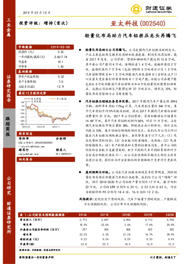 轻量化布局助力汽车铝挤压龙头再腾飞