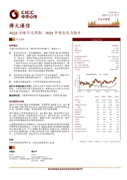 4Q18业绩不达预期，2019年增长压力提升