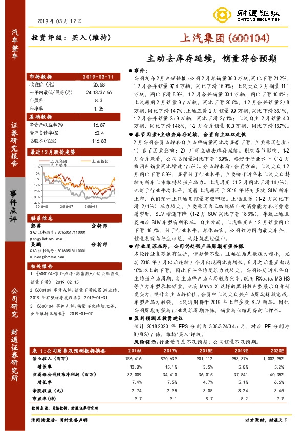 主动去库存延续，销量符合预期