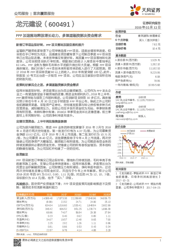 PPP加速落地释放增长动力，多渠道融资解决资金需求
