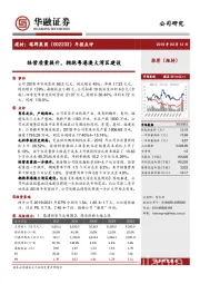 年报点评：经营质量提升，拥抱粤港澳大湾区建设