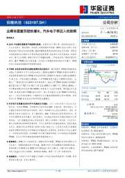 业绩有望重回较快增长，汽车电子将迈入收获期