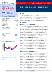 渠道、成本竞争力强，业绩稳定增长