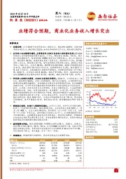 业绩符合预期，商业化业务收入增长突出