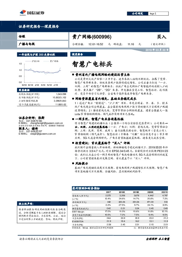 深度报告：智慧广电标兵国信证券