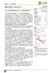 2019年业绩有望重回增长快车道，甘精进展值得期待