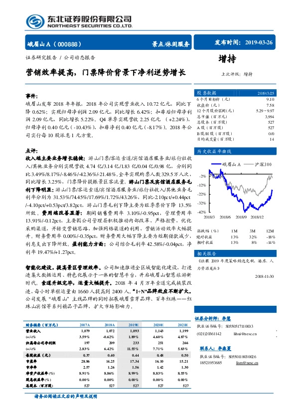 营销效率提高，门票降价背景下净利逆势增长