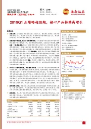 2019Q1业绩略超预期，核心产品持续高增长