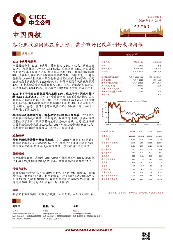 客公里收益同比显著上涨，票价市场化改革利好或将持续