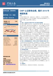 GMP认证影响业绩,看好2019年增速恢复