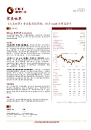 《完美世界》手游表现超预期，助力1Q19业绩高增长