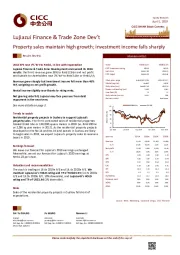 Property sales maintain high growth; investment income falls sharply
