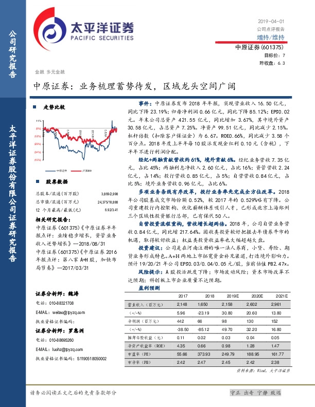 中原证券：业务梳理蓄势待发，区域龙头空间广阔