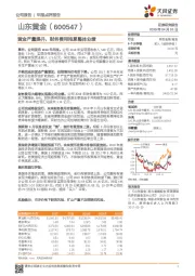 黄金产量提升，财务费用拖累整体业绩