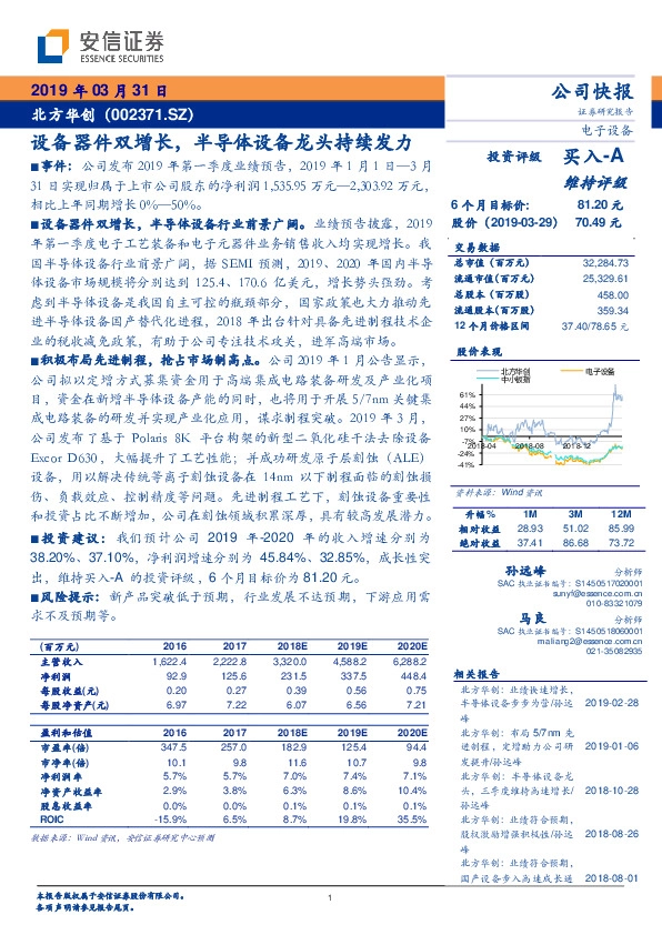 设备器件双增长，半导体设备龙头持续发力