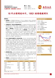 18年业绩增速回升，19Q1继续稳健增长