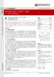 中炬高新跟踪报告：首次提出五年“双百”目标