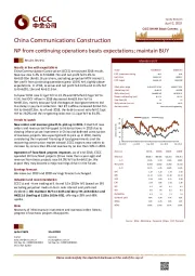 NP from continuing operations beats expectations; maintain BUY