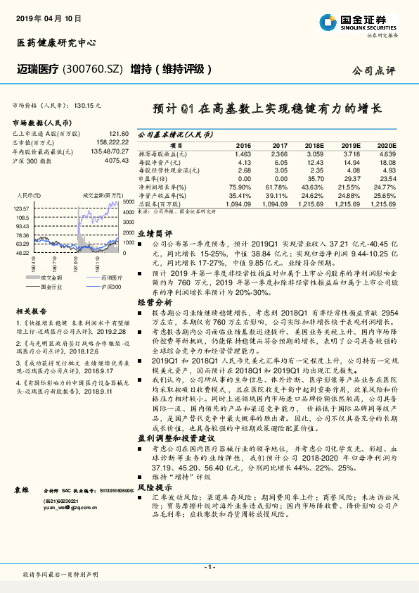 预计Q1在高基数上实现稳健有力的增长