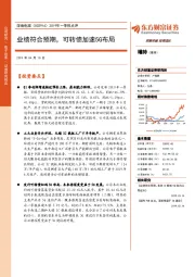 2019年一季报点评：业绩符合预期，可转债加速5G布局