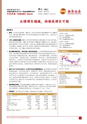 业绩增长稳健，持续高增长可期