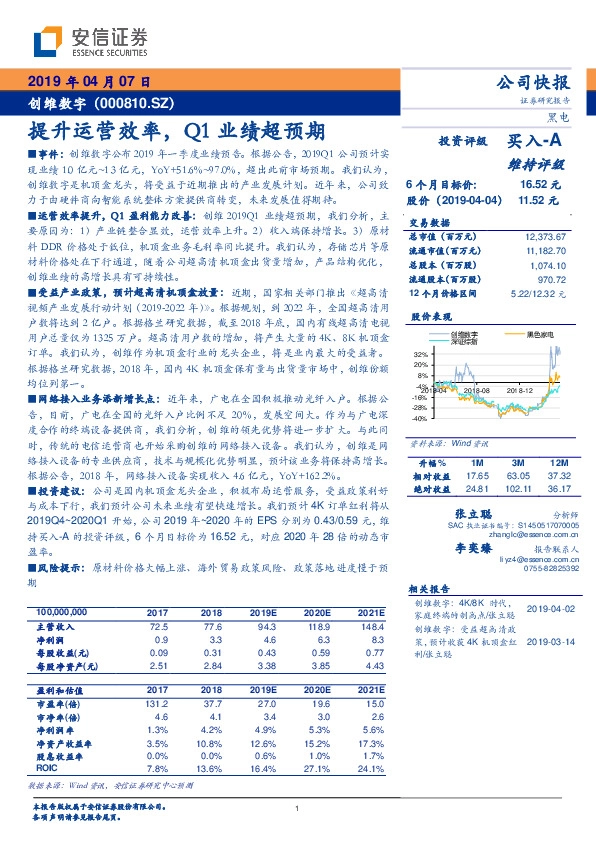 提升运营效率，Q1业绩超预期