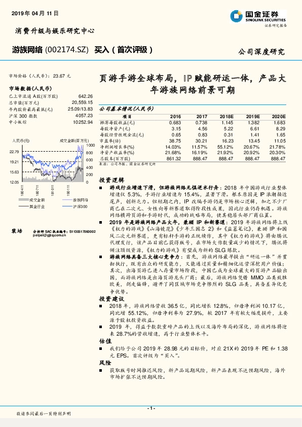 页游手游全球布局，IP赋能研运一体，产品大年游族网络前景可期