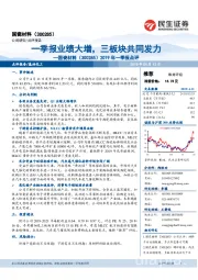 2019年一季报点评:一季报业绩大增,三板块共同发力