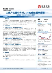 2018年报点评:主营产品量价齐升,并购威远增厚业绩