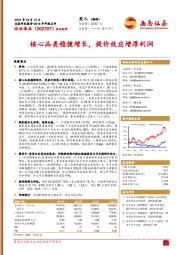 核心品类稳健增长，提价效应增厚利润