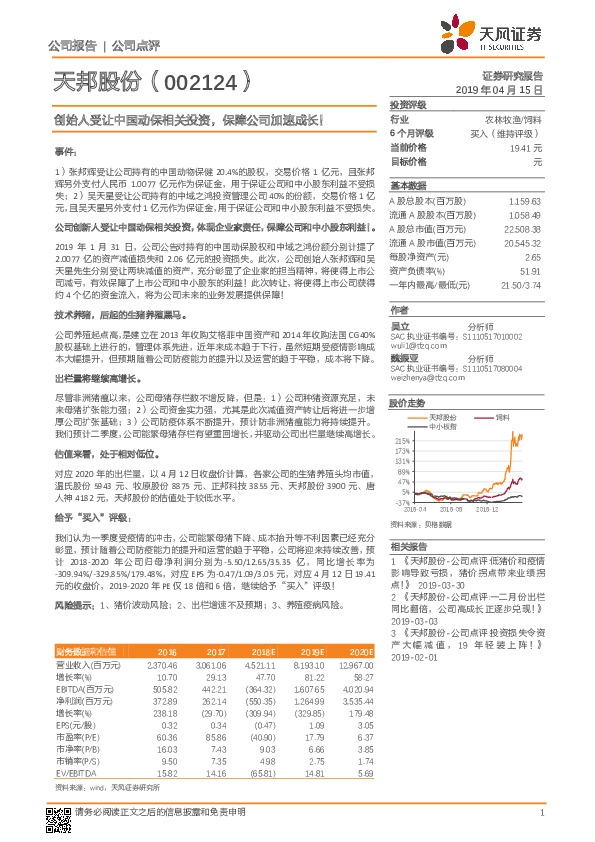 创始人受让中国动保相关投资，保障公司加速成长！