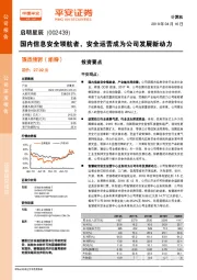 国内信息安全领航者，安全运营成为公司发展新动力